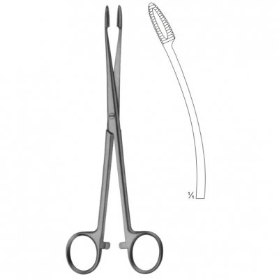 Gross Dressing Forceps, Curved, With Ratchet 180mm