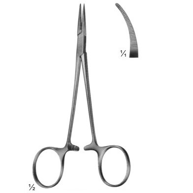Micro Halsted Forceps Curved 125mm
